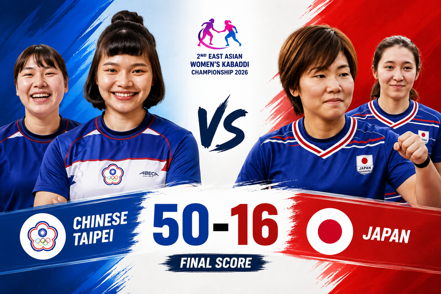 Chinese Taipei vs Japan Highlights & Scorecard: Hosts Dominate to Win the 2nd East Asian Women's Kabaddi Championship 2026